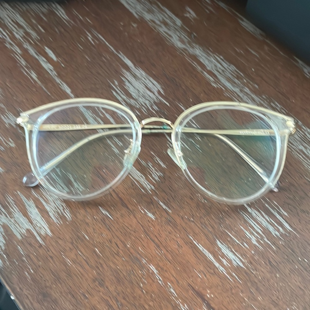 Eye Buy Direct Hollie frames in clear with gold metal eyeglasses